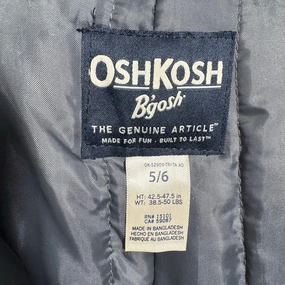 Oshkosh B'Gosh Mountain Gear Kids Snow Suit 5/6 Unisex Gray Outdoor‎ Sledding